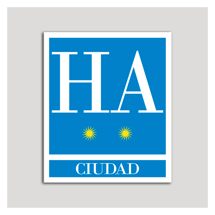 Placa distintivo Hotel - Apartamentos - Ciudad - Dos estrellas - Oro .Andalucía.