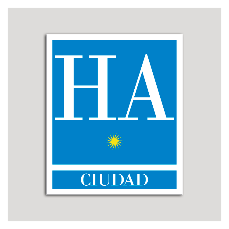 Placa distintivo Hotel - Apartamentos - Ciudad - Una estrella - Oro .Andalucía.