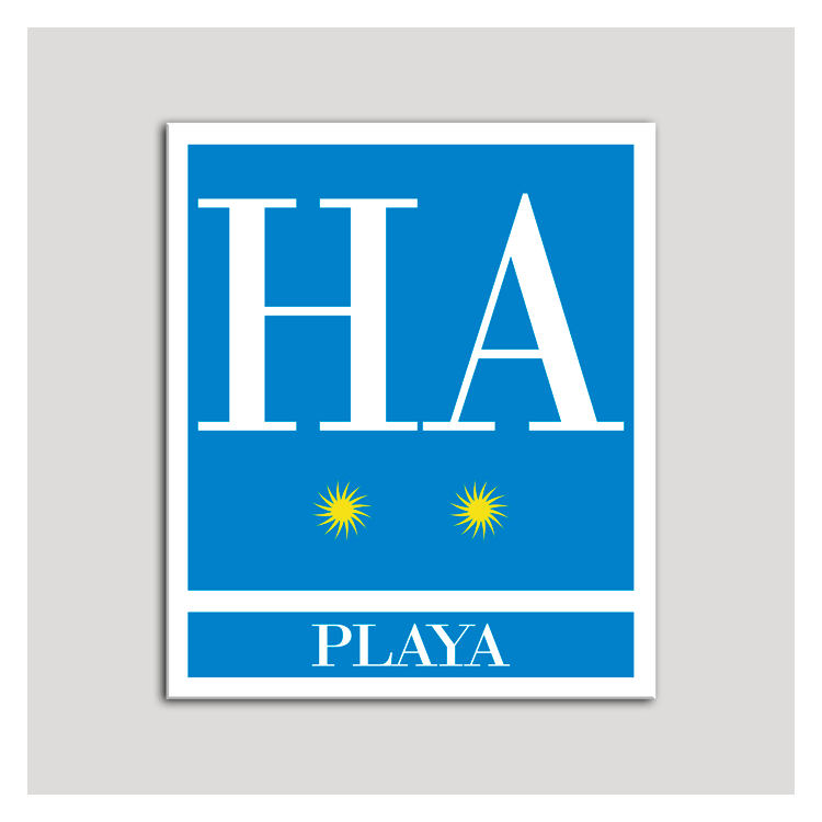 Placa distintivo Hotel - Apartamentos - Playa - Dos estrellas - Oro .Andalucía.