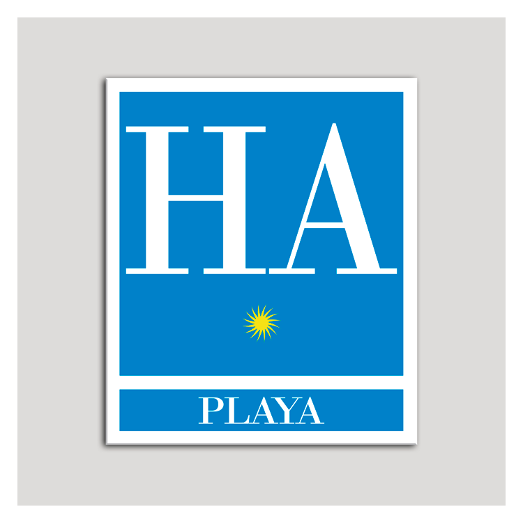 Placa distintivo Hotel - Apartamentos - Playa - Una estrella - Oro .Andalucía.