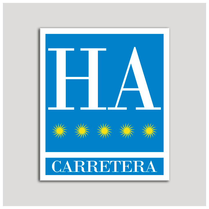 Placa distintivo Hotel - Apartamentos - Carretera - Cinco estrellas - Oro .Andalucía.