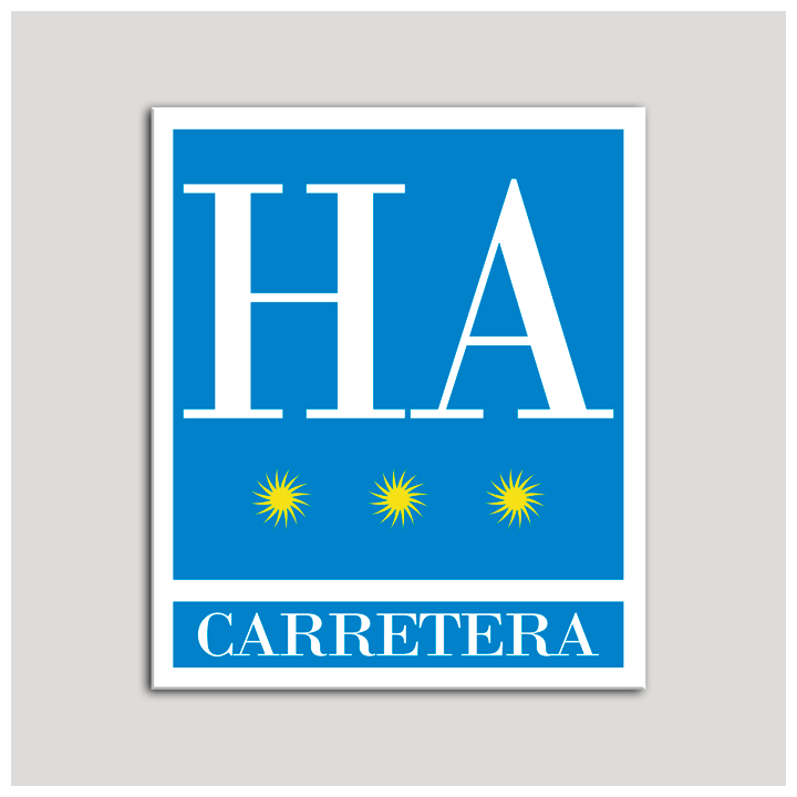Placa distintivo Hotel - Apartamentos - Carretera - Tres estrellas - Oro .Andalucía.