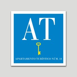 Placa distintivo Apartamento turístico - Una Llave - Oro.Andalucía.