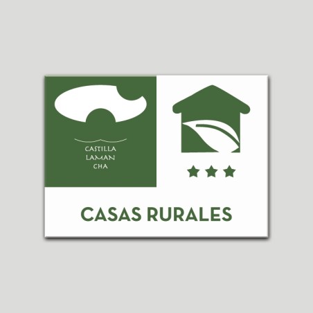 Placa distintivo Casa Rural - Tres estrellas - Castilla y la Mancha.