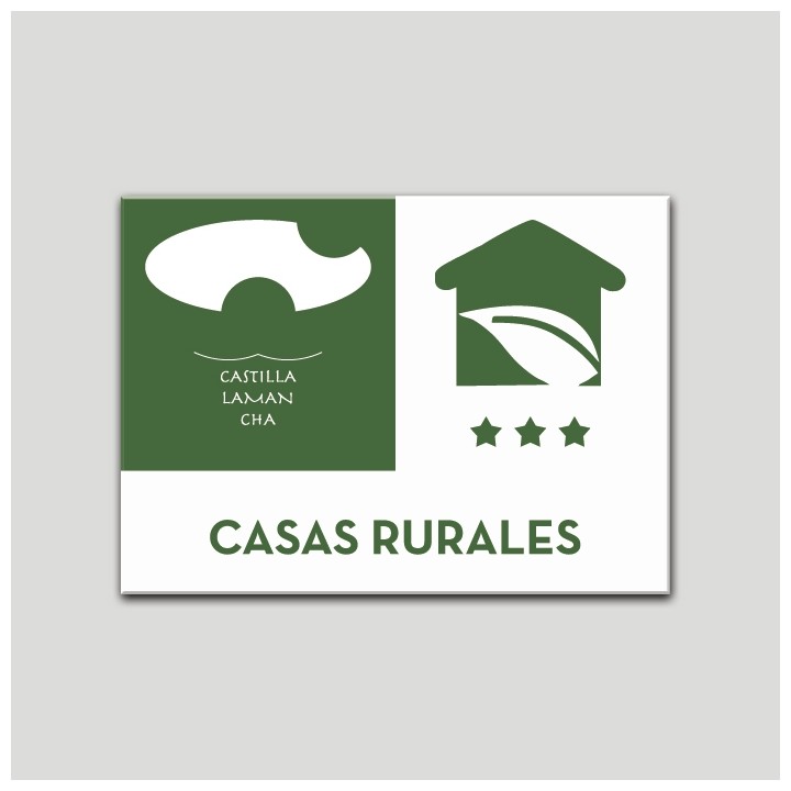 Placa distintivo Casa Rural - Tres estrellas - Castilla y la Mancha.