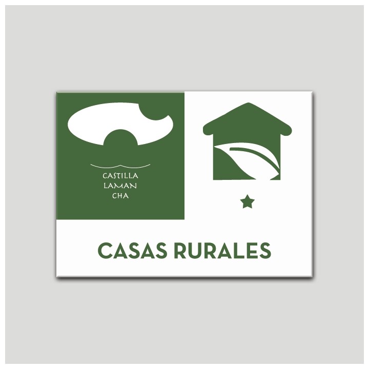 Placa distintivo Casa Rural - Uno estrellas - Castilla y la Mancha.