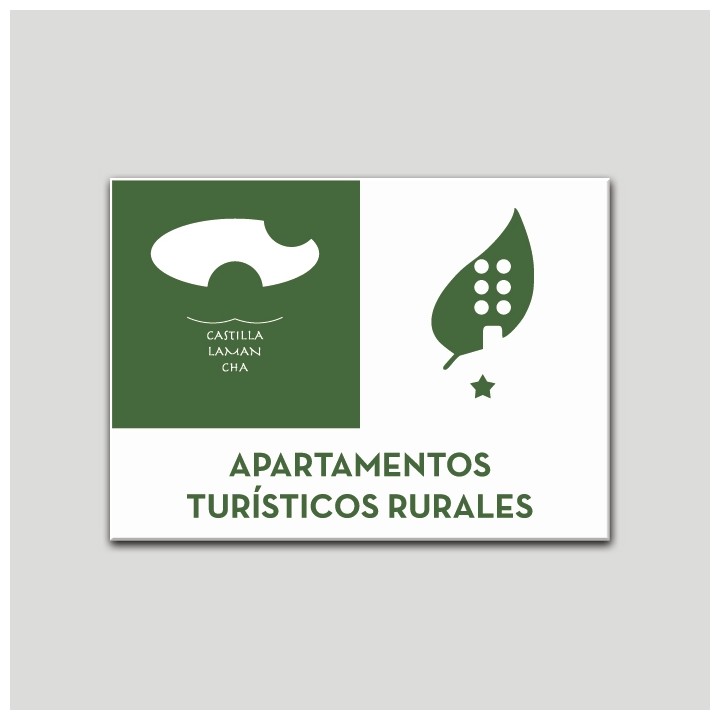 Placa distintivo Apartamentos turisticos rurales - Una estrellas - Castilla y la Mancha.