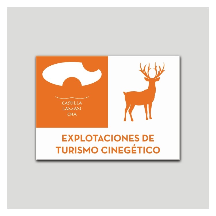 Placa distintivo Explotaciones de turismo - Cinegético - Castilla y la Mancha.