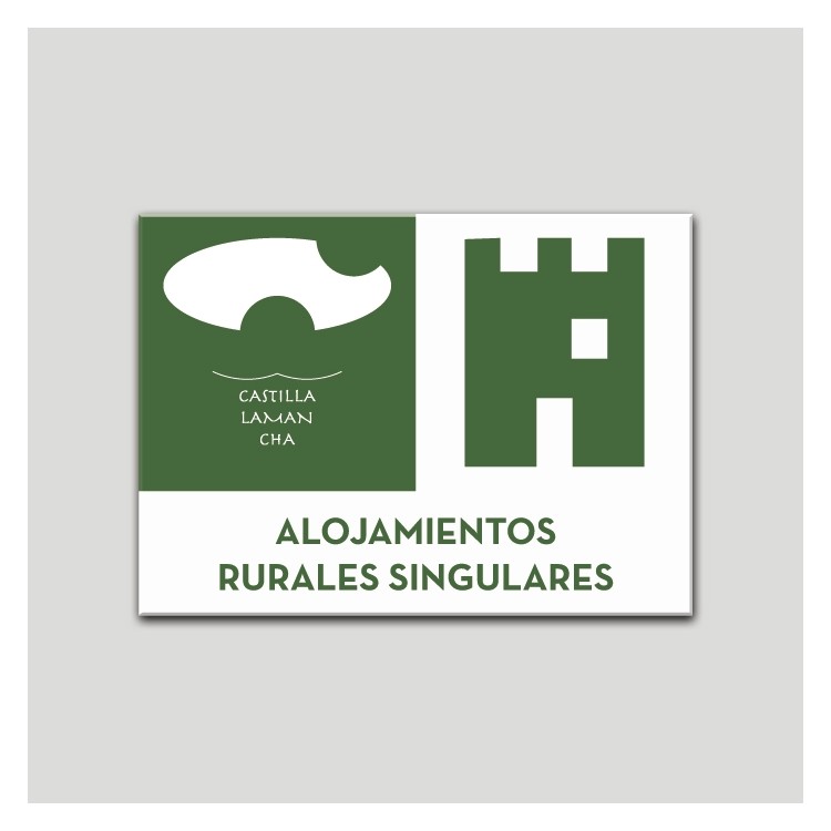 Placa distintivo Alojamientos rurales  - Singulares - Castilla y la Mancha.