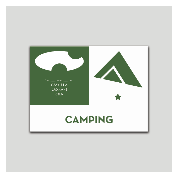 Placa distintivo - Camping - Una estrella - Castilla y la Mancha.