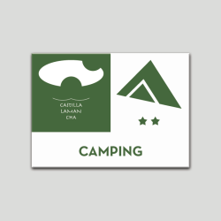 Placa distintivo - Camping - dos estrella - Castilla y la Mancha.