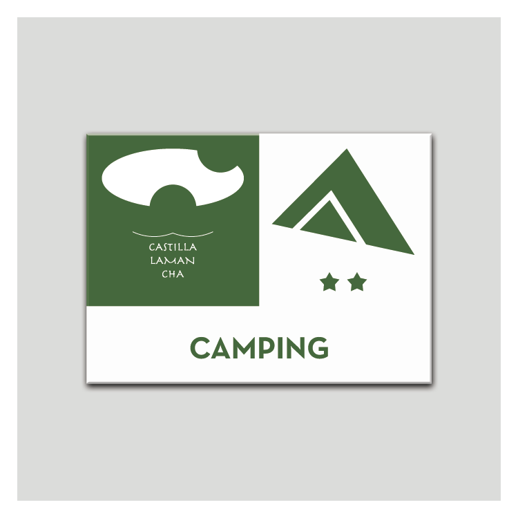 Placa distintivo - Camping - dos estrella - Castilla y la Mancha.