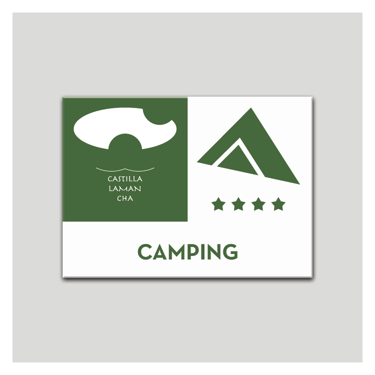 Placa distintivo - Camping - Cuatro estrella - Castilla y la Mancha.