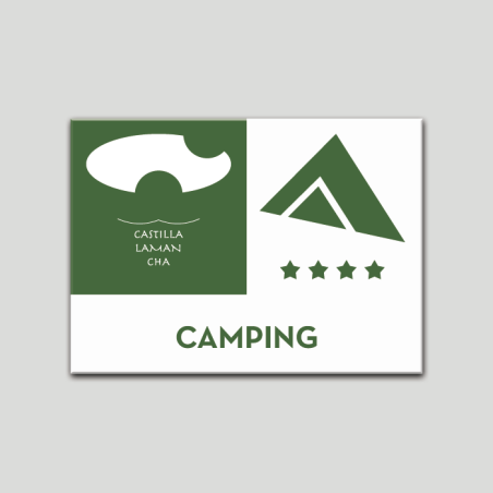 Placa distintivo - Camping - Cuatro estrella - Castilla y la Mancha.