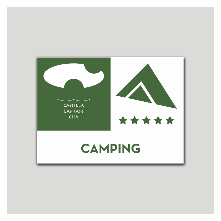 Placa distintivo - Camping - Cinco estrella - Castilla y la Mancha.