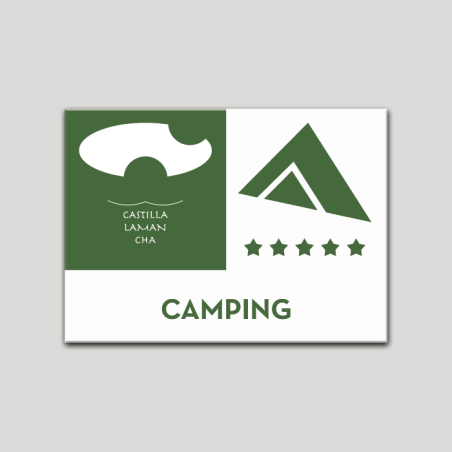 Placa distintivo - Camping - Cinco estrella - Castilla y la Mancha.