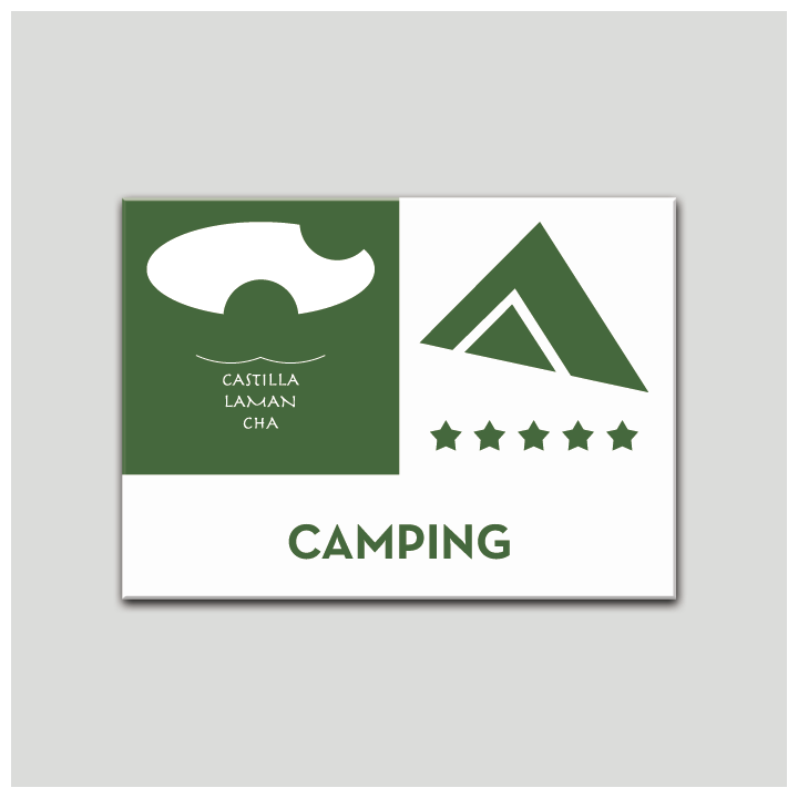Placa distintivo - Camping - Cinco estrella - Castilla y la Mancha.