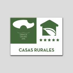 Placa distintivo Casa Rural - Cinco estrellas - Castilla y la Mancha.