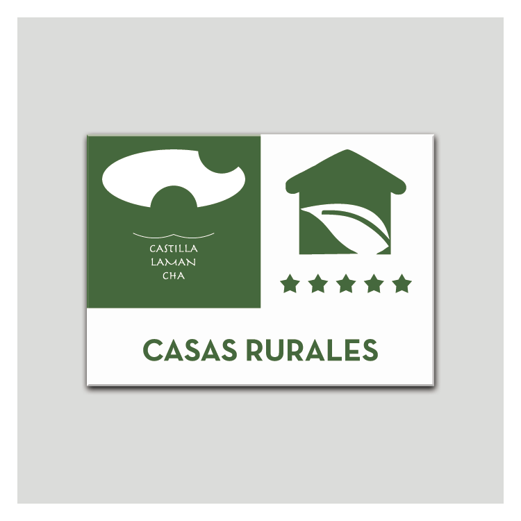 Placa distintivo Casa Rural - Cinco estrellas - Castilla y la Mancha.