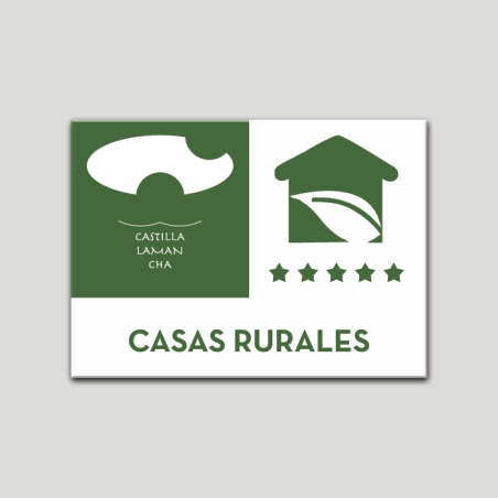 Placa distintivo Casa Rural - Cinco estrellas - Castilla y la Mancha. Placa distintivo Casa Rural - Cinco estrellas - Castilla y la Mancha.