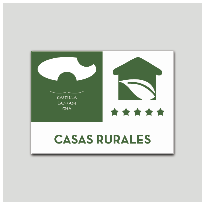 Placa distintivo Casa Rural - Cinco estrellas - Castilla y la Mancha.