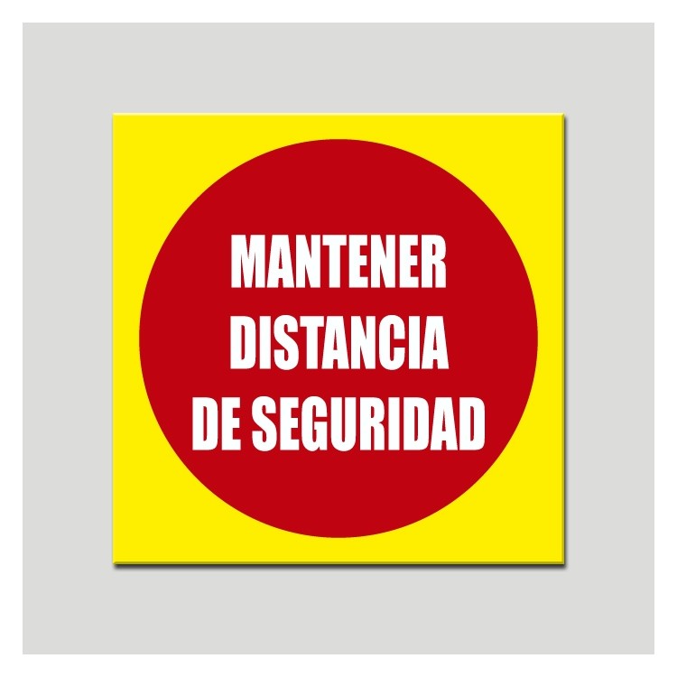 Cartel adhesivo distancia seguridad