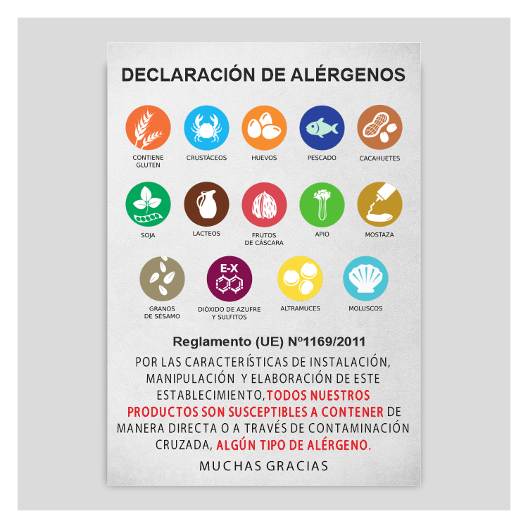 Cartell Declaració de No Al·lergògens