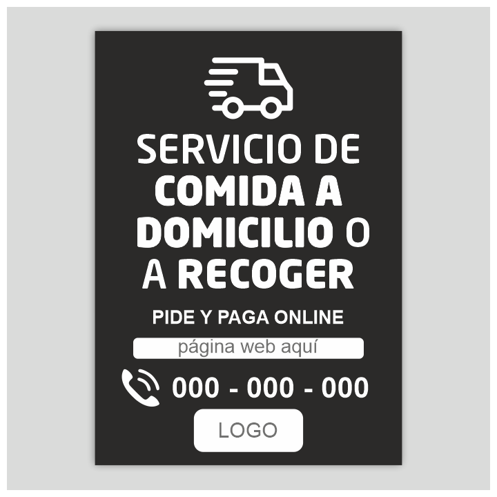 Reparto a domicilio - recoger en tienda - información - Negro