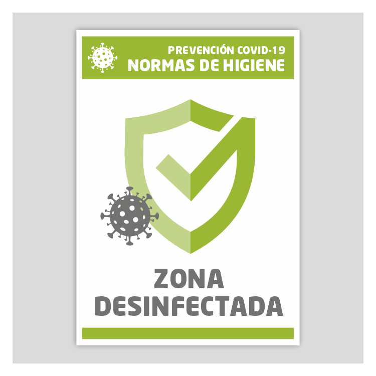 Zona desinfectada (Normas de higiene)