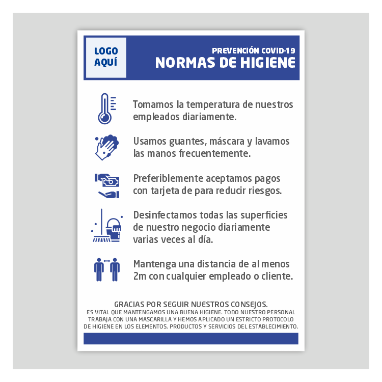 Protocol mesures higiene establiments - Covid-19