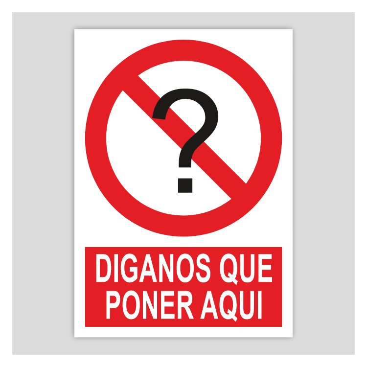 Cartel personalizable de prohibición