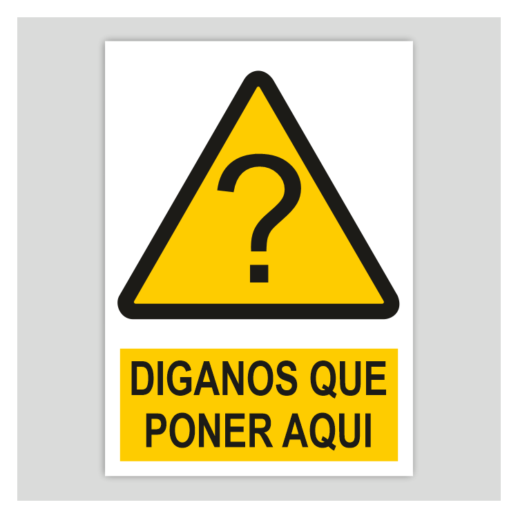 Customizable hazard sign with pictogram