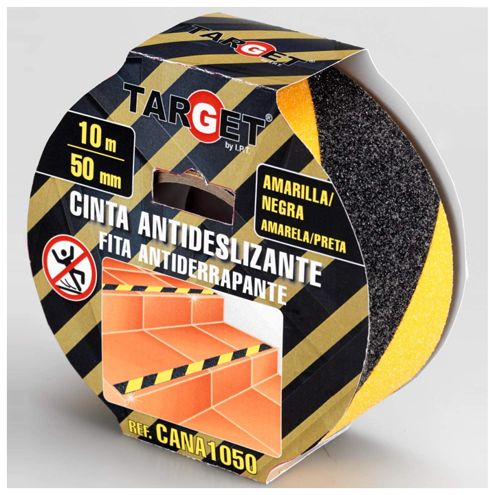 Cinta adhesiva antideslizante negra amarilla 10m x 50mm