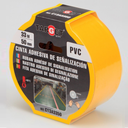 Cinta adhesiva amarilla de marcaje de suelos 33m x 5cm