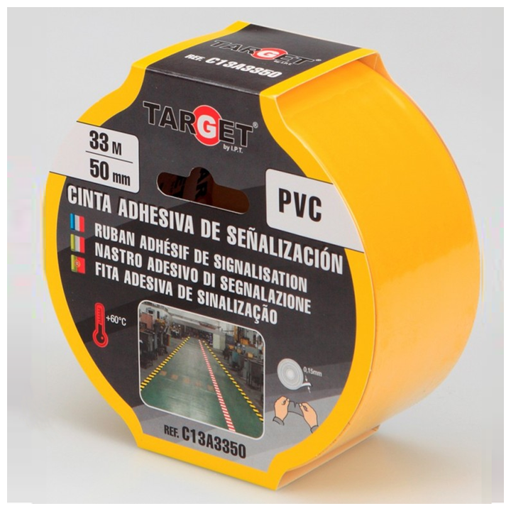 Cinta adhesiva groga de marcatge de sòls 33m x 5cm