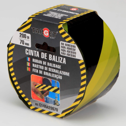 Cinta de balizamiento negra amarilla 200m x 70mm