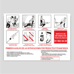 Cartell informatiu de Primers Auxilis productes fitosanitaris