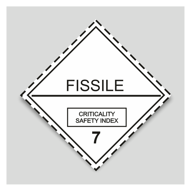 Adhesivo Peligro de clase 7E Materias fisionables Adhesivo Peligro de clase 7E Materias fisionables