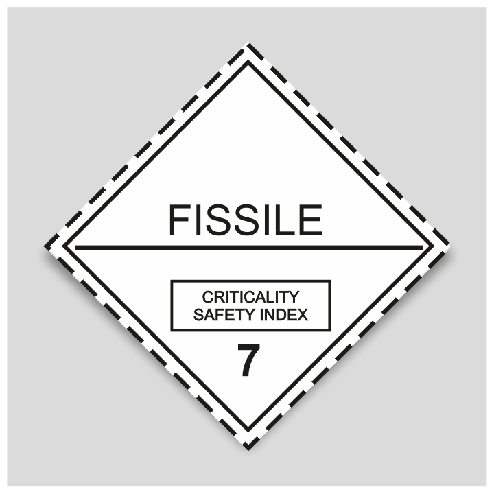 Adhesivo  Peligro de clase 7E Materias fisionables