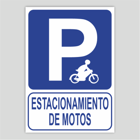 Cartel de estacionamiento de motos