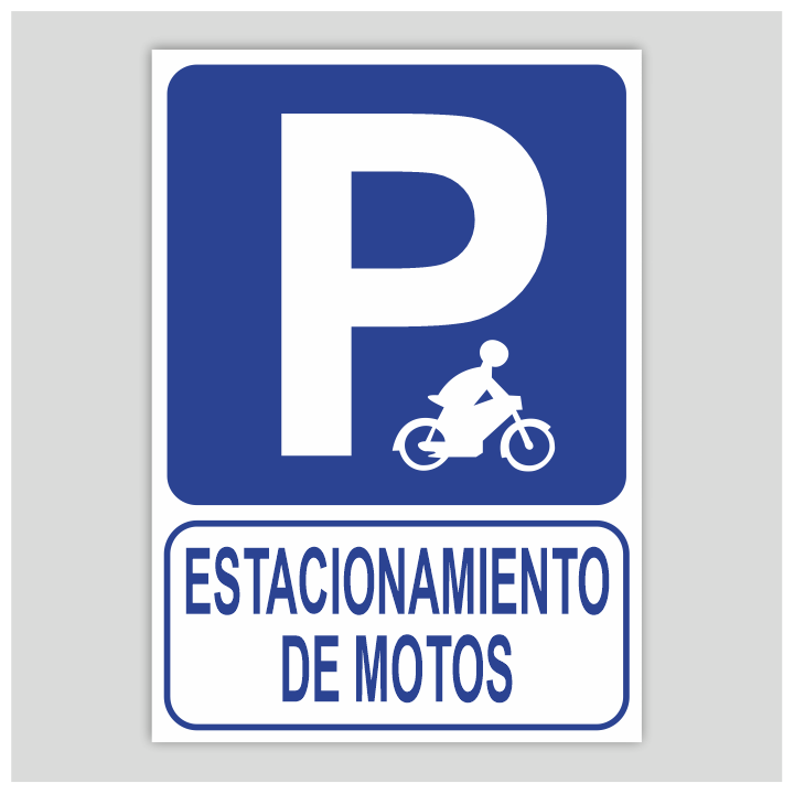 Cartel de estacionamiento de motos