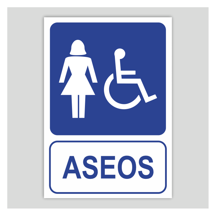 Cartel de aseo adaptado femenino