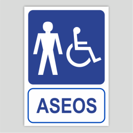 Cartel de aseo adaptado masculino