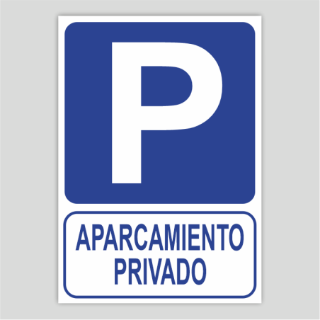 Cartel de aparcamiento privado
