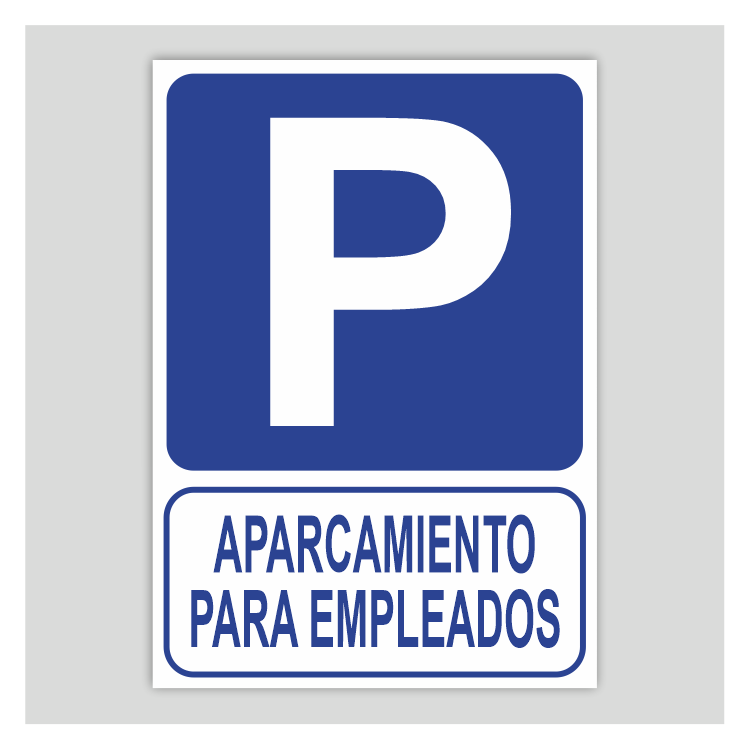 Cartel de aparcamiento para empleados