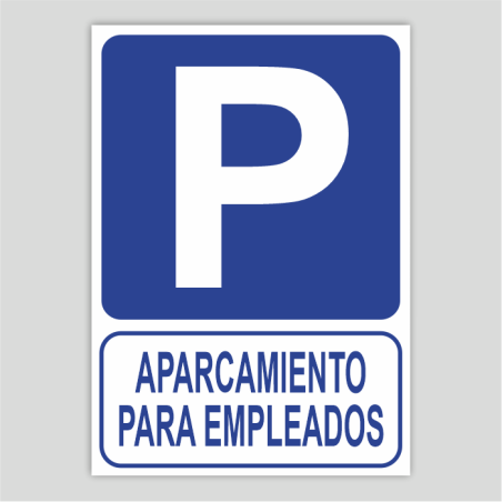 Cartel de aparcamiento para empleados