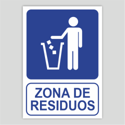 Cartel de zona de residuos