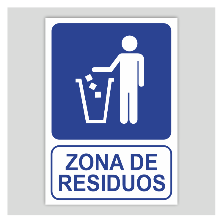 Cartel de zona de residuos