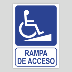 Cartel de rampa de acceso