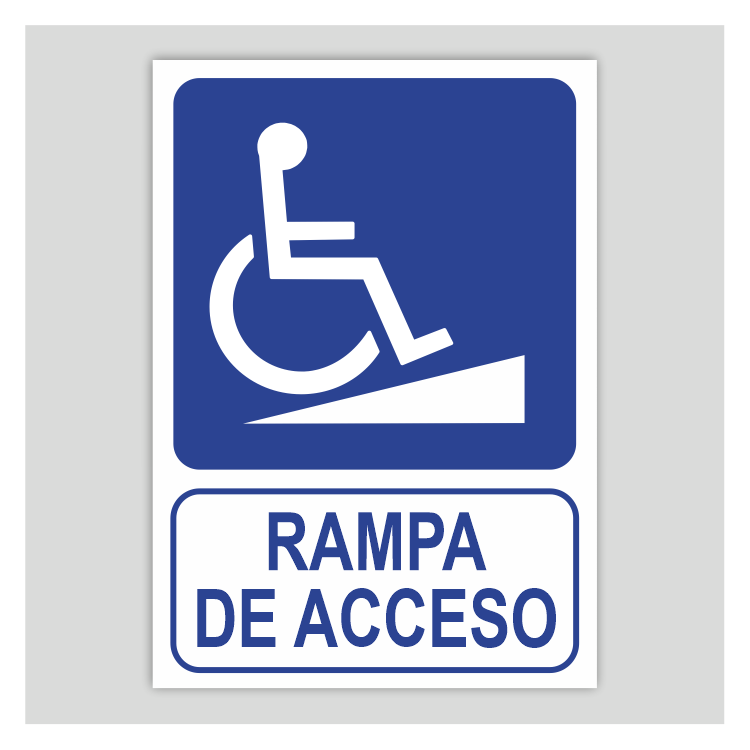 Cartel de rampa de acceso